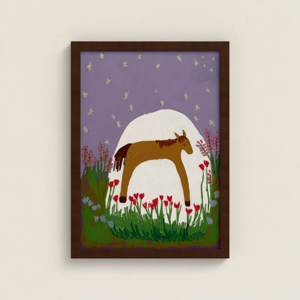 Midnight Pony Framed Paper Print