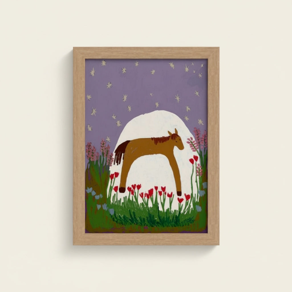 Midnight Pony Framed Paper Print